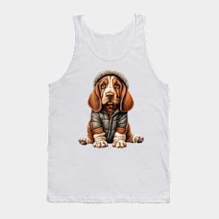 Winter Basset Hound Dog Tank Top